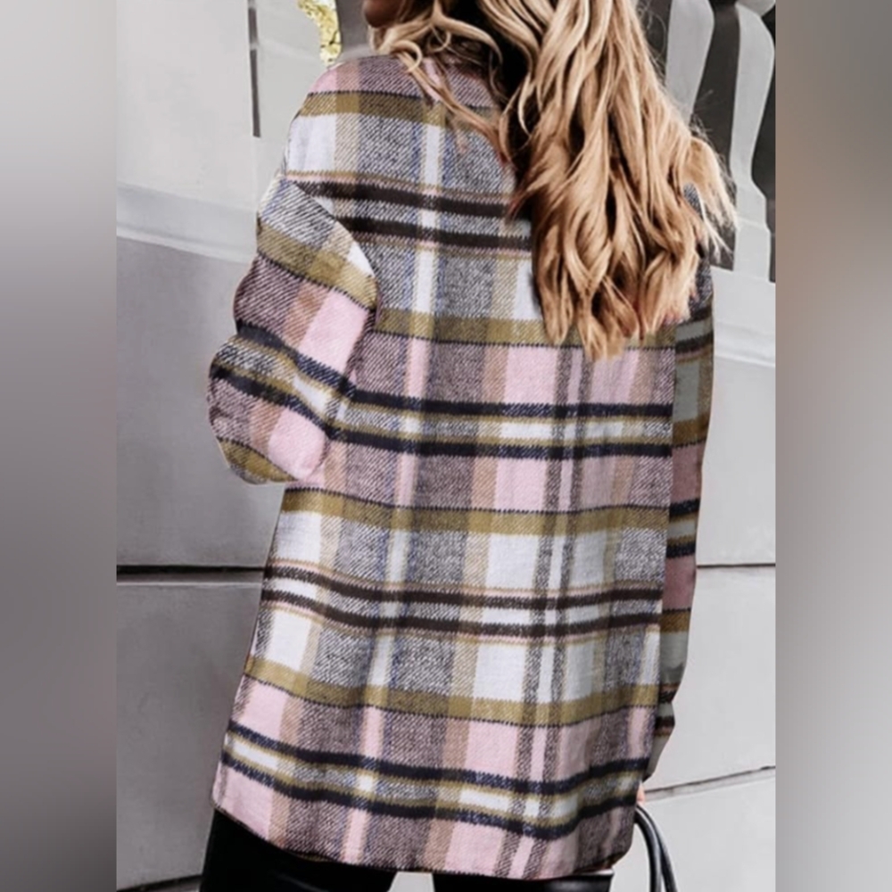 Casual Long Sleeve Button Down Plaid Top